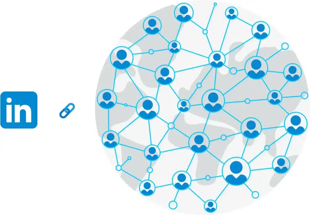 LinkedIn icon depicting interconnectedness