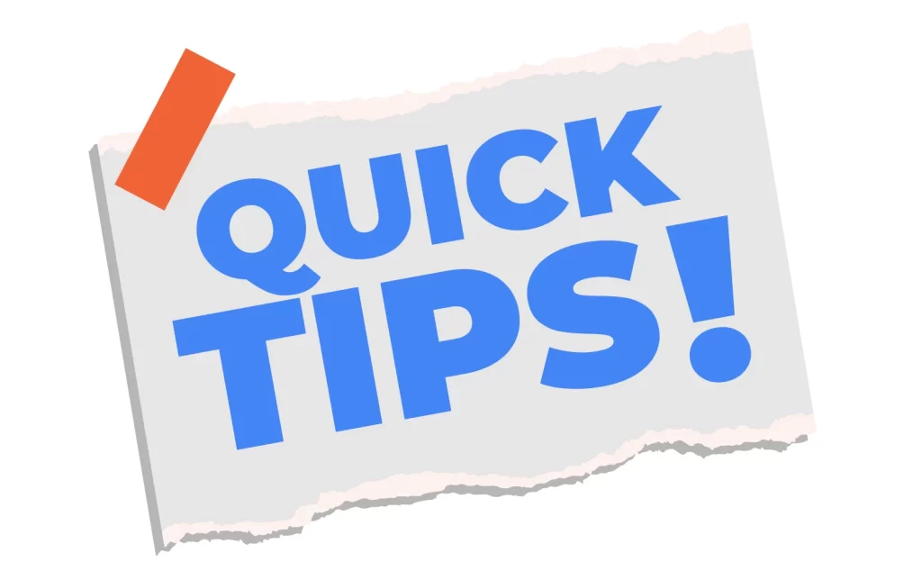 An inscription 'QUICK TIPS'