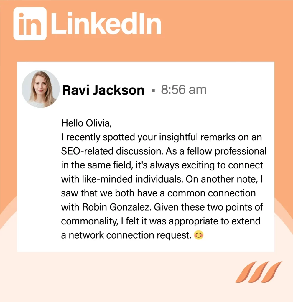 LinkedIn connection request example