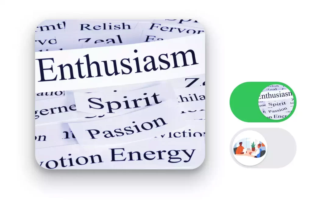 the word enthusiasm' stood out in a wordcloud