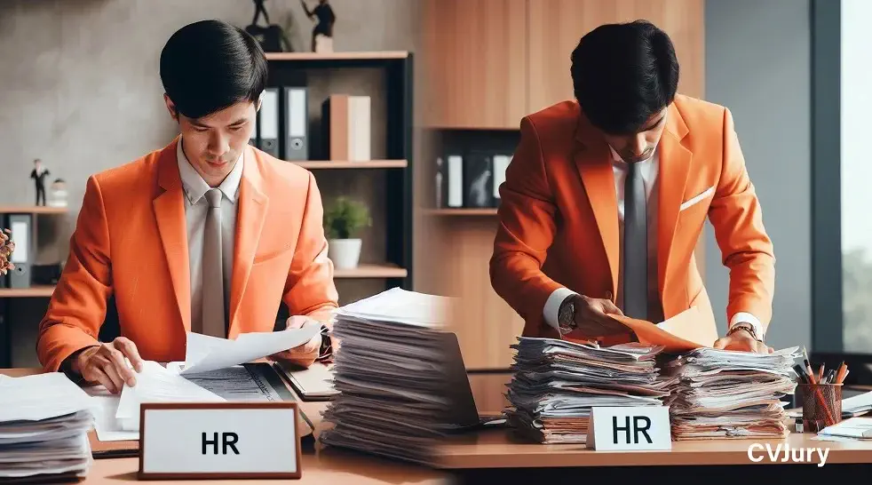 Two Asian HR workers searching files