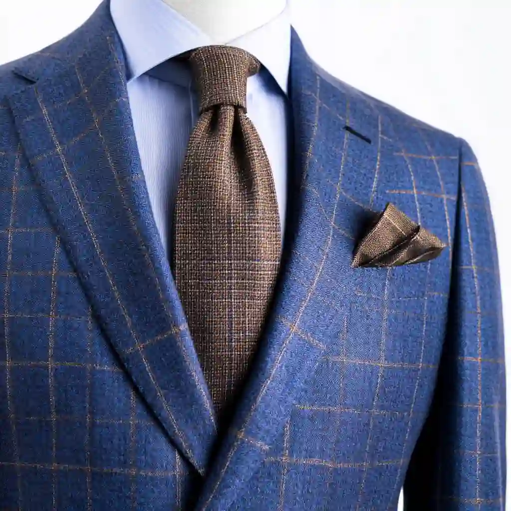 A_blue_wool_suit_with_an_all-over_check_pattern