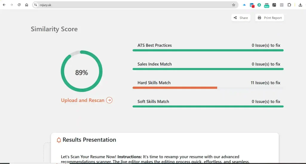 GREEN-89 PERCENT- AFTER RESUME OPTIMIZATION